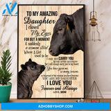 Black Angus Mom To My Daughter I Love You Forever & Always Canvas And Poster, Wall Decor Visual Art
