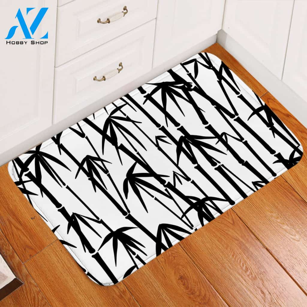 Black Bamboo Forest Door Mat