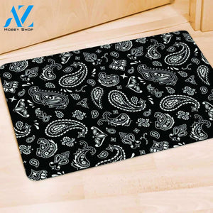 Black Bandana Door Mat
