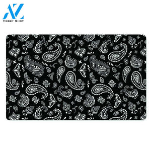 Black Bandana Door Mat