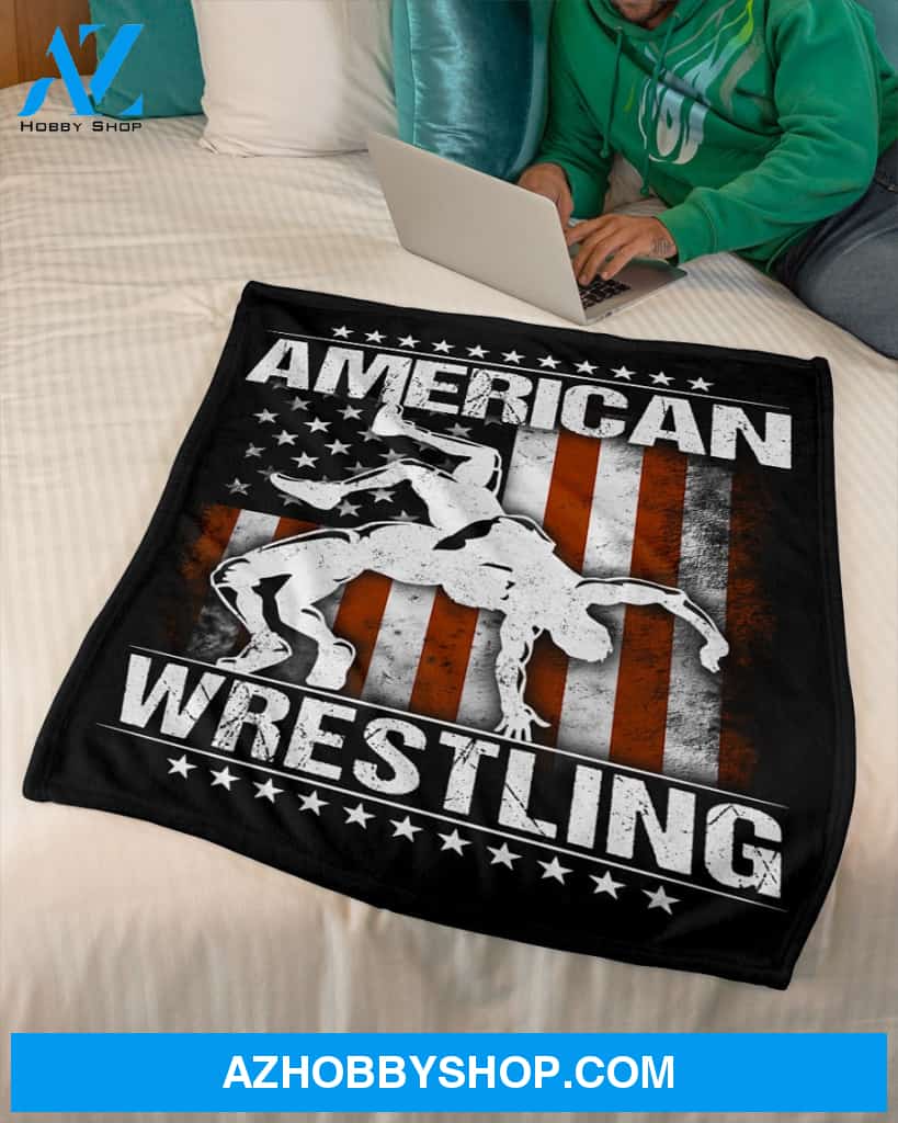 Black Blanket American Wrestling Flag Fleece Blanket Fleece Blanket Home Decor Bedding Couch Sofa Soft And Comfy Cozy Gift For Wrestling Lovers