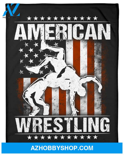 Black Blanket American Wrestling Flag Fleece Blanket Fleece Blanket Home Decor Bedding Couch Sofa Soft And Comfy Cozy Gift For Wrestling Lovers