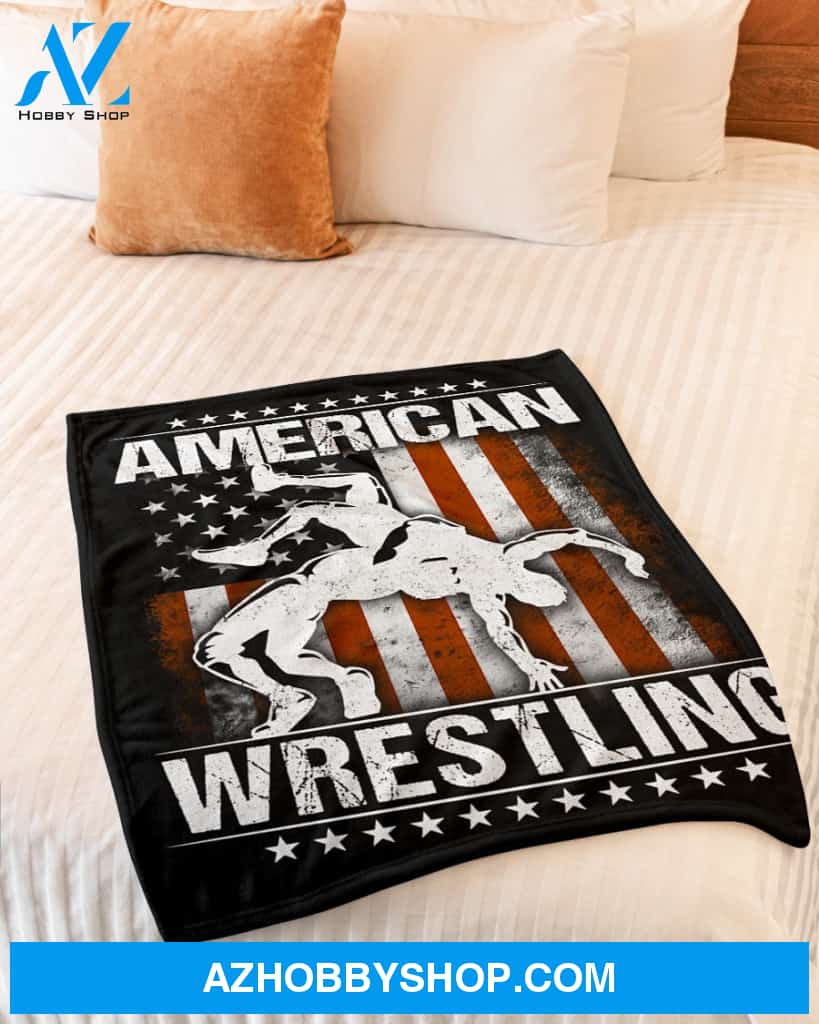 Black Blanket American Wrestling Flag Fleece Blanket Fleece Blanket Home Decor Bedding Couch Sofa Soft And Comfy Cozy Gift For Wrestling Lovers