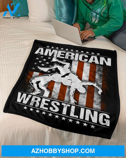 Black Blanket American Wrestling Flag Fleece Blanket Fleece Blanket Home Decor Bedding Couch Sofa Soft And Comfy Cozy Gift For Wrestling Lovers