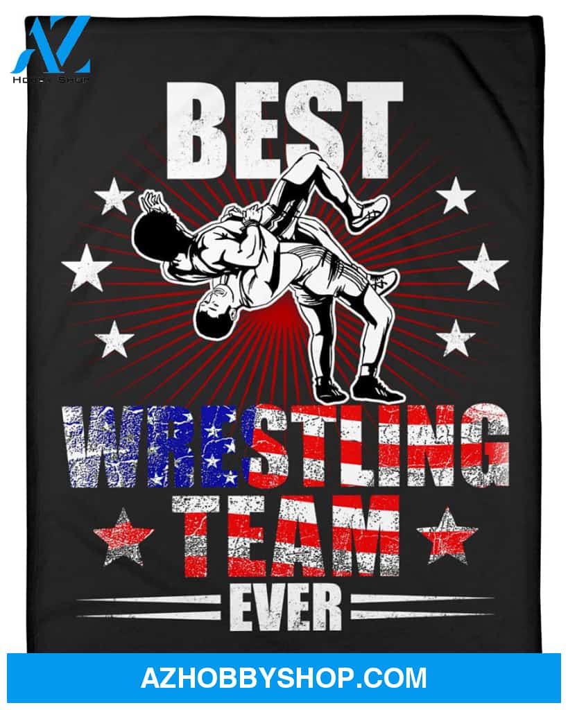 Black Blanket Best Wrestling Team Ever Fleece Blanket Home Decor Bedding Couch Sofa Soft And Comfy Cozy Gift For Wrestling Lovers, Gift For Friend Family