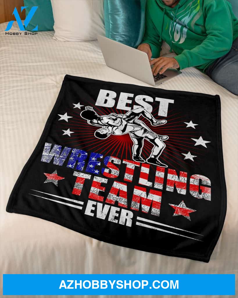 Black Blanket Best Wrestling Team Ever Fleece Blanket Home Decor Bedding Couch Sofa Soft And Comfy Cozy Gift For Wrestling Lovers, Gift For Friend Family