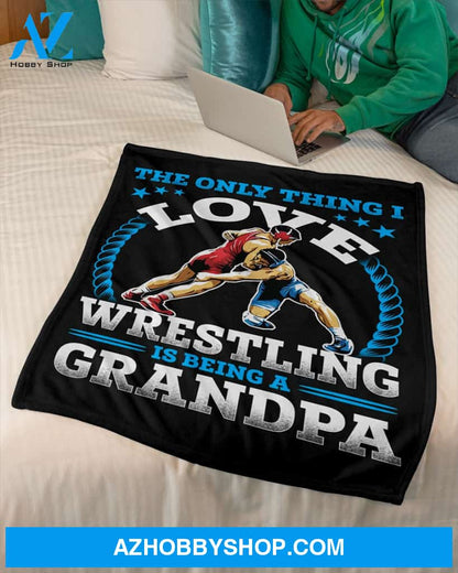 Black Blanket I Love Wrestling Is Being A Grandpa Fleece Blanket Home Decor Bedding Couch Sofa Soft And Comfy Cozy Gift For Wrestling Lovers