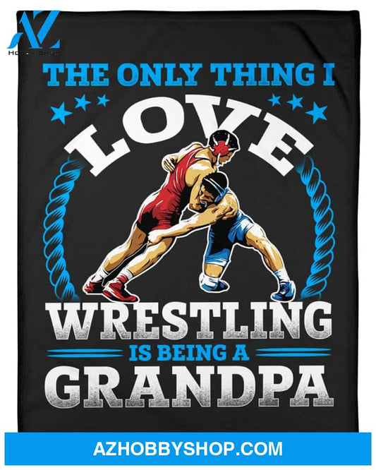 Black Blanket I Love Wrestling Is Being A Grandpa Fleece Blanket Home Decor Bedding Couch Sofa Soft And Comfy Cozy Gift For Wrestling Lovers