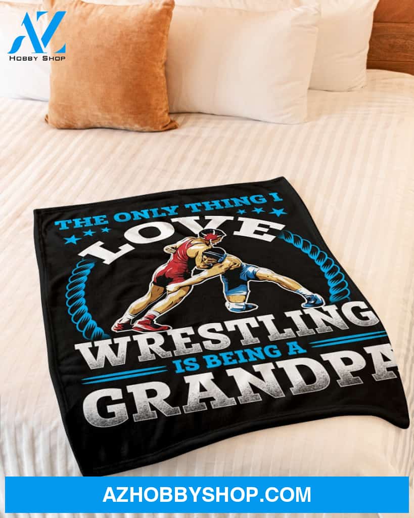 Black Blanket I Love Wrestling Is Being A Grandpa Fleece Blanket Home Decor Bedding Couch Sofa Soft And Comfy Cozy Gift For Wrestling Lovers