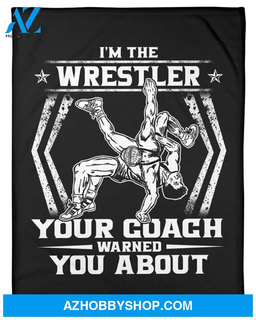 Black Blanket Wrestling Wrestler Your Coach Warned Fleece Blanket Fleece Blanket Home Decor Bedding Couch Sofa Soft And Comfy Cozy Gift For Wrestling Lovers
