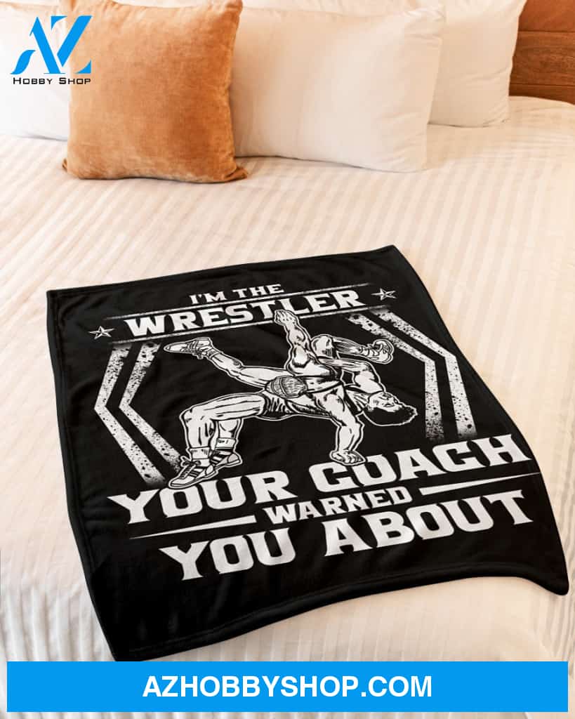 Black Blanket Wrestling Wrestler Your Coach Warned Fleece Blanket Fleece Blanket Home Decor Bedding Couch Sofa Soft And Comfy Cozy Gift For Wrestling Lovers