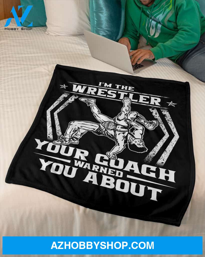 Black Blanket Wrestling Wrestler Your Coach Warned Fleece Blanket Fleece Blanket Home Decor Bedding Couch Sofa Soft And Comfy Cozy Gift For Wrestling Lovers