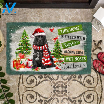 Black Cocker Spaniel This Home Is Filled With Kisses Christmas Dog Doormat