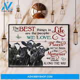 Black Cow The Best Things In Life Are The People We Love Canvas And Poster, Wall Decor Visual Art