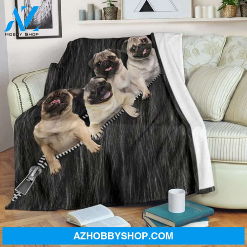 Black Cute Pug Blanket Gifts For Dog Lovers, Gift For Family Friends Birthday Gift Home Decor Bedding Couch Sofa Soft
