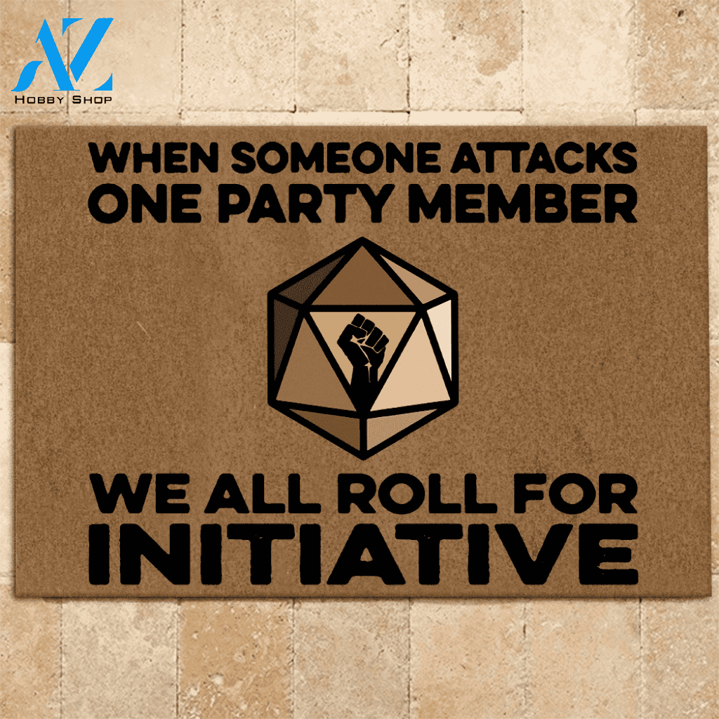 Black, DnD Doormat We All Roll For Initiative Black Lives Matter | Welcome Mat | House Warming Gift