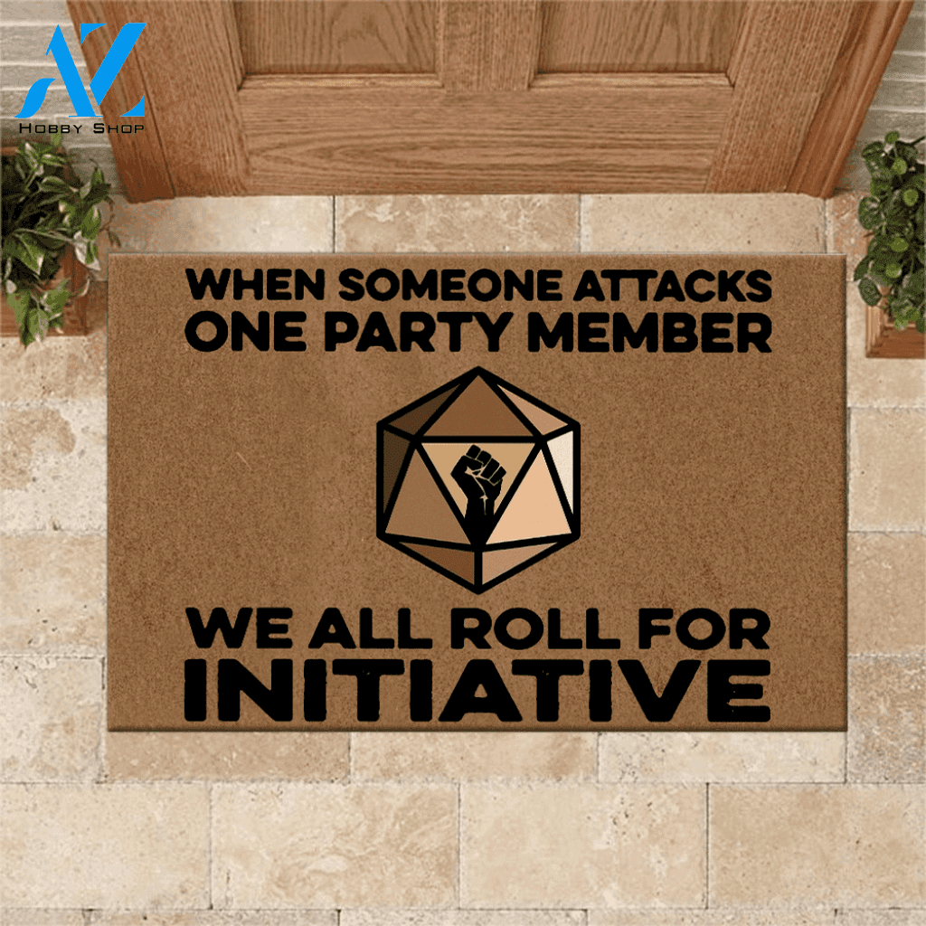 Black, DnD Doormat We All Roll For Initiative Black Lives Matter | Welcome Mat | House Warming Gift