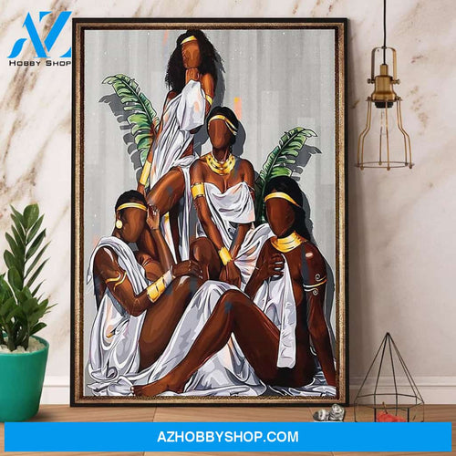 Black Family Black Woman Portrait Canvas And Poster, Wall Decor Visual Art