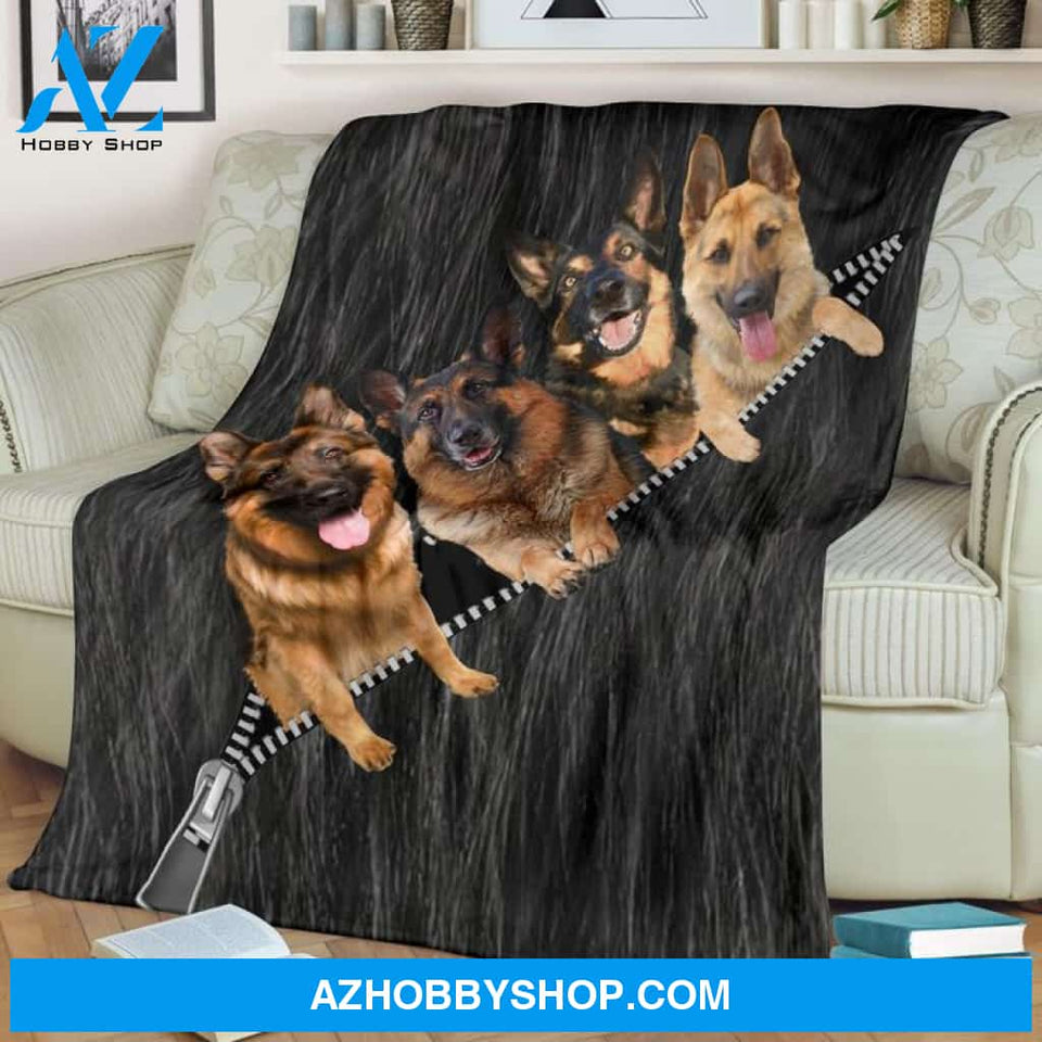Black Funny German Shepherd Blanket Dog Lover Gifts, Gift For Family Friends Birthday Gift Home Decor Bedding Couch Sofa Soft