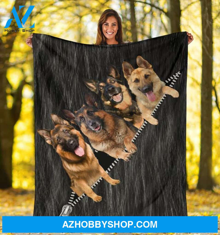 Black Funny German Shepherd Blanket Dog Lover Gifts, Gift For Family Friends Birthday Gift Home Decor Bedding Couch Sofa Soft
