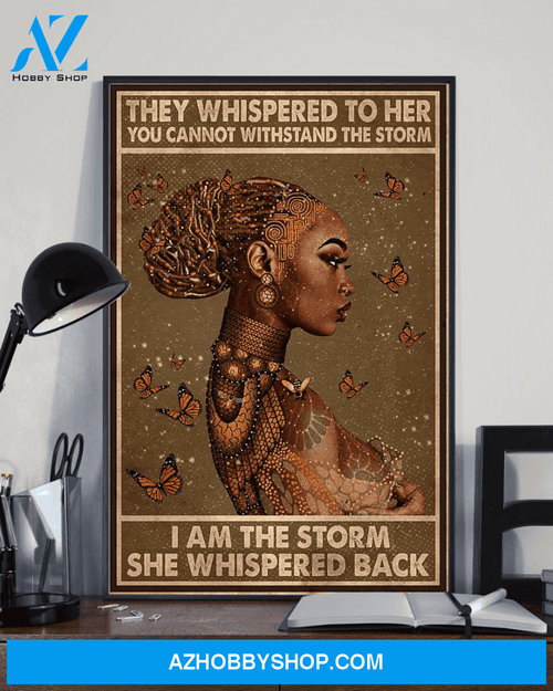 Black Girl Afro Woman Poster | Gift for Black Woman African American | Black Pride Room Wall Art | I Am The Storm