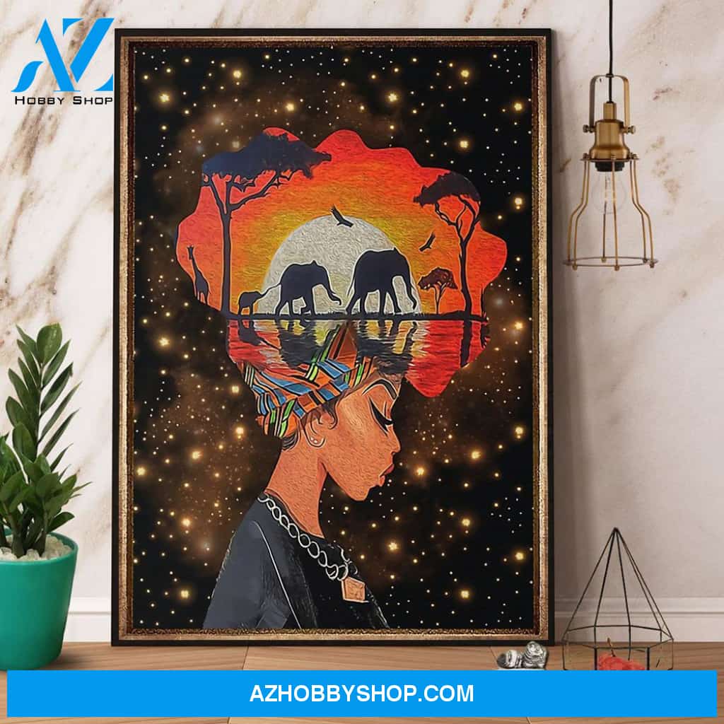 Black Girl And Root Motherland Mind Canvas And Poster, Wall Decor Visual Art