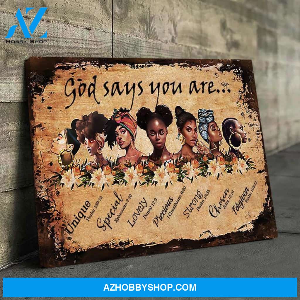 Black Girl God Say You Are Flower Canvas Poster Home Decor Art Prints