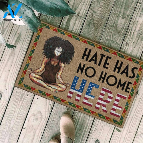 Black Girl Hate Has No Home Here Doormat Welcome Mat Housewarming Gift Home Decor Funny Doormat Gift Idea For Yoga Lovers