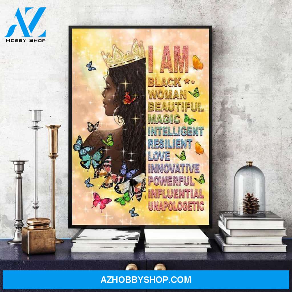 Black Girl I Am the Storm Canvas Poster Black Woman I Am Enough Poster, Afro Queen Vintage Print