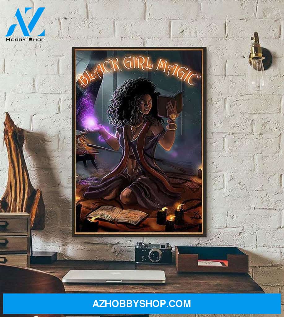 Black Girl Magic Poster, Black Queen Wall Art, Magic Witch Canvas And Poster, Canvas Wall Art, Wall Decor Visual Art