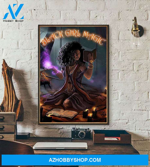 Black Girl Magic Poster, Black Queen Wall Art, Magic Witch Canvas And Poster, Canvas Wall Art, Wall Decor Visual Art