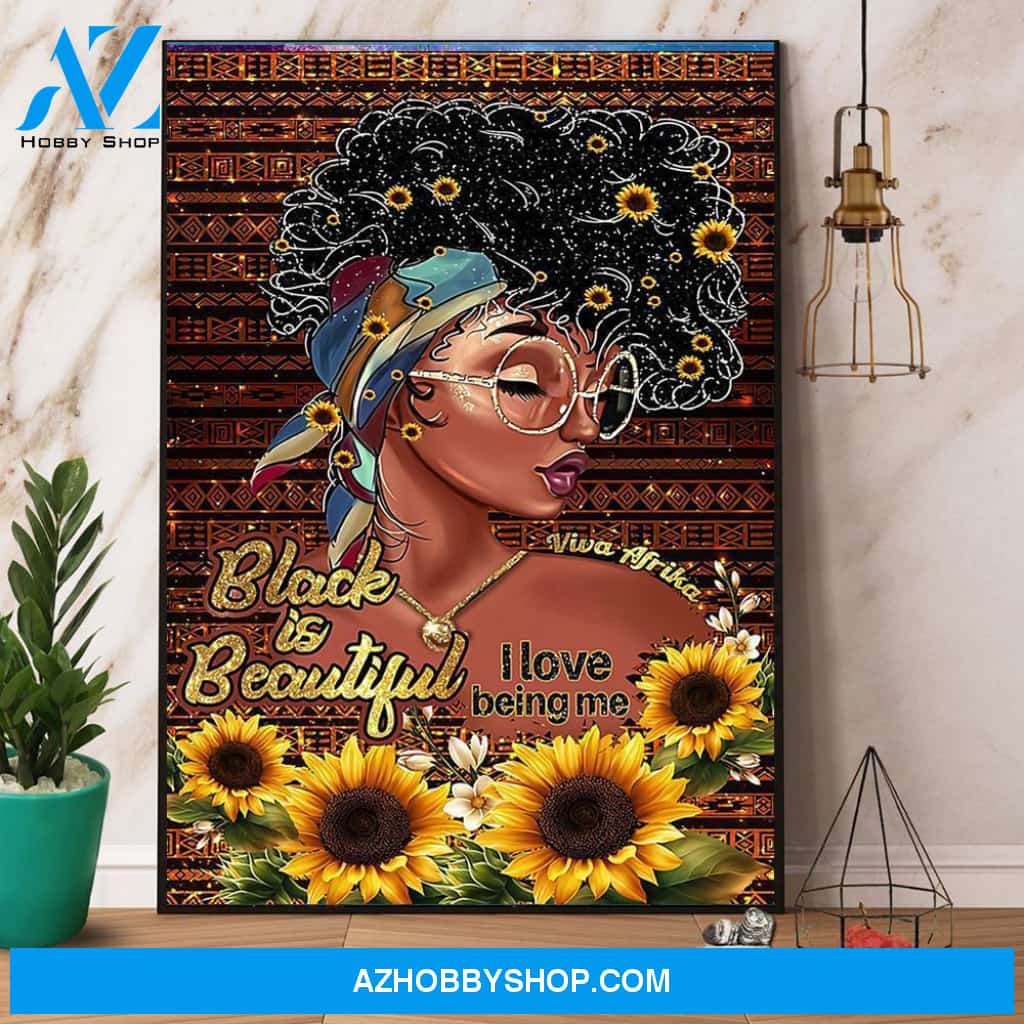 Black Girl Sunflower Black Is Beautiful Poster Canvas Wall Decor Visual Art