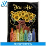 BLACK GIRL WISHING BOTTLE Blanket Gift For Girl, Gift For Her Friend Family Home Decor Bedding Couch Sofa Soft and Comfy Cozy