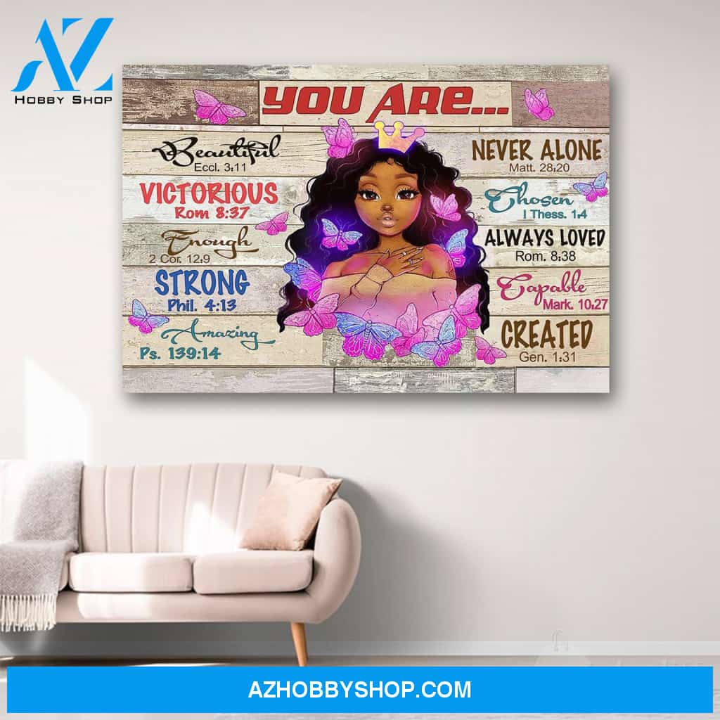 Black Girl You Are Beautiful Canvas Print Wall Art - Matte Canvas