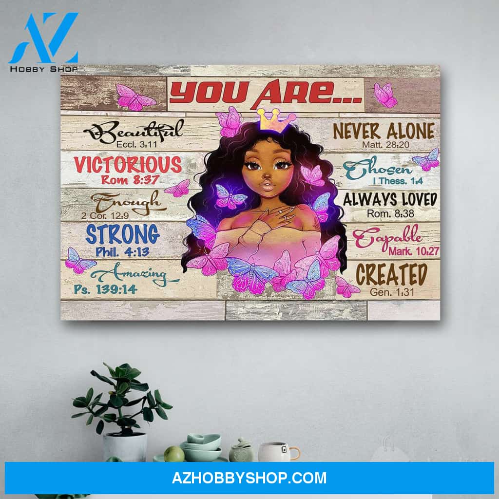 Black Girl You Are Beautiful Canvas Print Wall Art - Matte Canvas