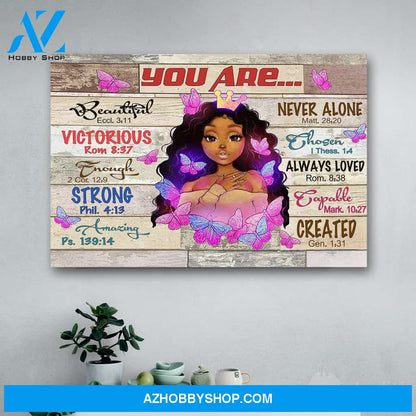 Black Girl You Are Beautiful Canvas Print Wall Art - Matte Canvas