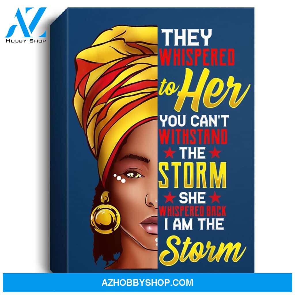 Black History Month African Woman Afro I Am The Storm Portrait Canvas
