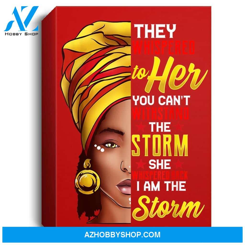 Black History Month African Woman Afro I Am The Storm Portrait Canvas