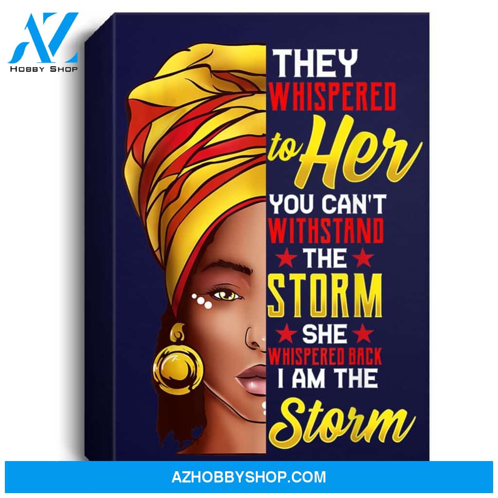 Black History Month African Woman Afro I Am The Storm Portrait Canvas