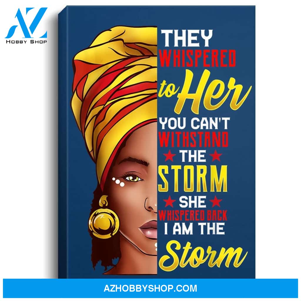 Black History Month African Woman Afro I Am The Storm Portrait Canvas