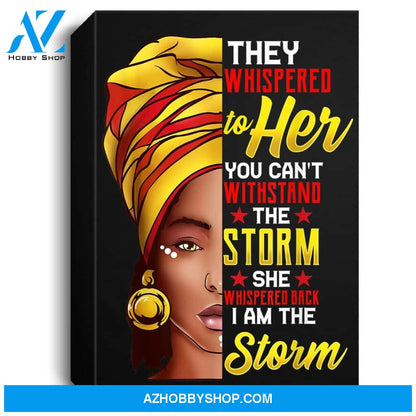Black History Month African Woman Afro I Am The Storm Portrait Canvas