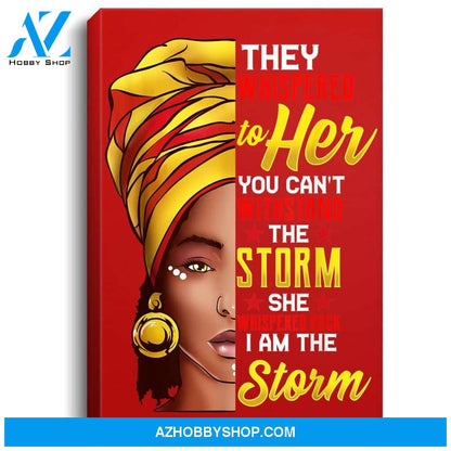 Black History Month African Woman Afro I Am The Storm Portrait Canvas