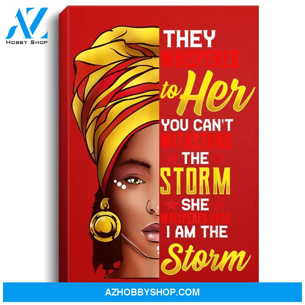Black History Month African Woman Afro I Am The Storm Portrait Canvas