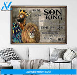 Black King I Am The Son Of The King Canvas Wall Art, Gift Father's Day
