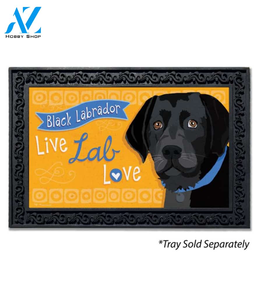 Black Labrador Doormat - 18" x 30"