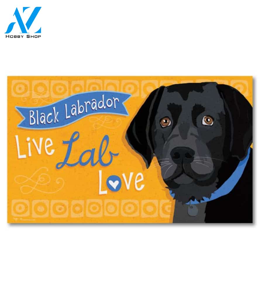 Black Labrador Doormat - 18" x 30"