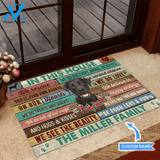 Black Labrador In this house Custom Doormat | Welcome Mat | House Warming Gift