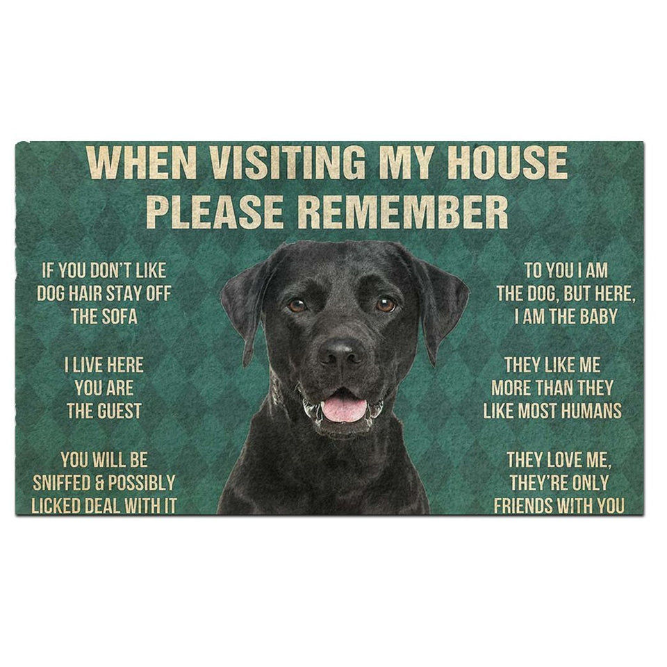 Black Labrador Retrievers House Rules Doormat's Rules Doormat