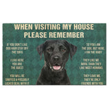Black Labrador Retrievers House Rules Doormat's Rules Doormat