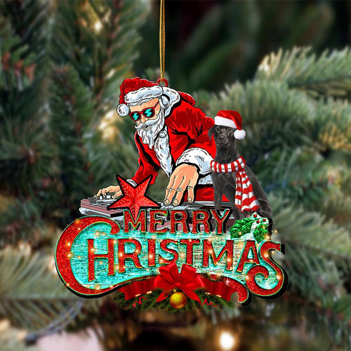 Black Labrador-Christmas Rock Two Sided Ornament